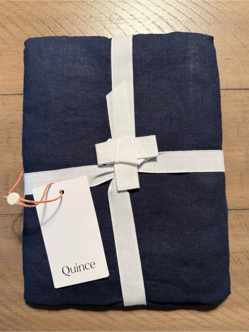 Quince Navy Linen Pillow Sham